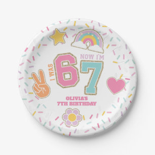 Patch Preppy Ik was ZES nu ben ik ZEVEN 7de verja Papieren Bordje