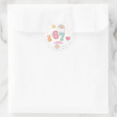 Patch Preppy Ik was ZES nu ben ik ZEVEN 7de verja Ronde Sticker (Tas)