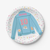 Patch Preppy Jean Jacket 10e verjaardag Papieren Bordje (Voorkant)