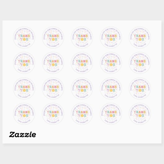 Patch Preppy Letter bedankje Ronde Sticker (Vel)