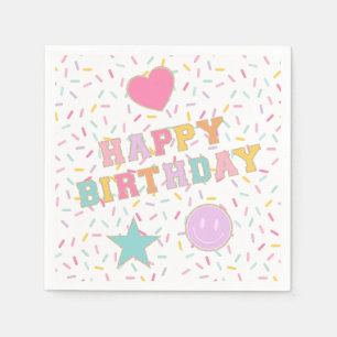 Patch Preppy Letter Verjaardag Papieren Borden Servet