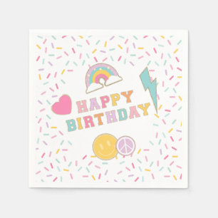 Patch Preppy Letter Verjaardagspapier Borden Servet