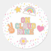 Patch Preppy op Cloud Nine 9e verjaardag Ronde Sticker (Voorkant)