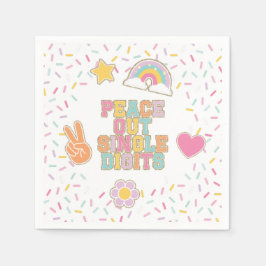 Patch Preppy Peace Out Enkel Cijfers 10e Verjaarda Servet