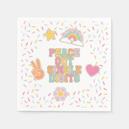 Patch Preppy Peace Out Enkele cijfers 10e verjaard Servet