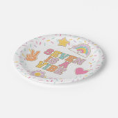 Patch Preppy Seven is een vibe-verjaardag Papieren Bordje (Gekanteld)