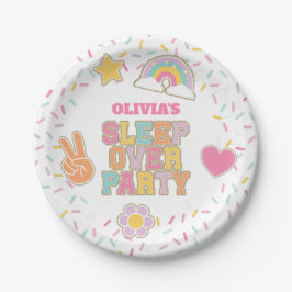 Patch Preppy Slaapfeest Verjaardag Papieren Bordje