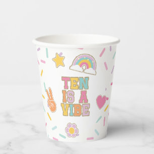 Patch Preppy Ten is a Vibe 10de verjaardag Papieren Bekers