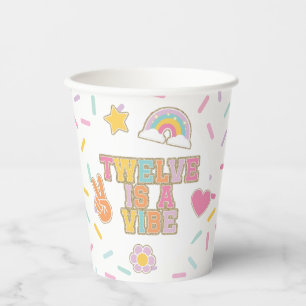 Patch Preppy Twelve is een vibe 12e verjaardag Papieren Bekers