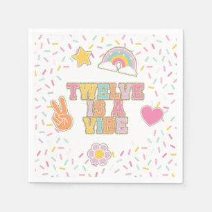 Patch Preppy Twelve is een vibe 12e verjaardag Servet