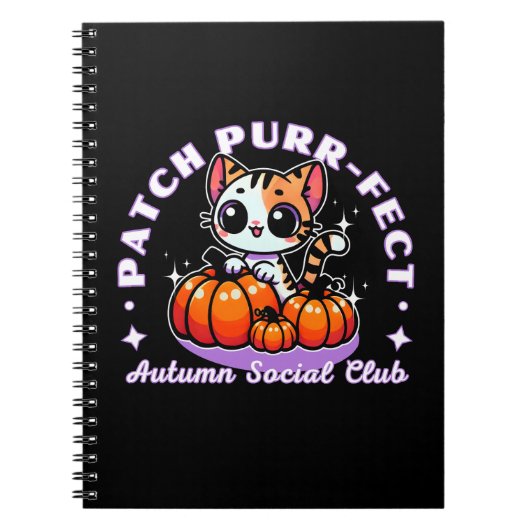 Patch purr-fect - Cat Pumpkin Patch Notitieboek (Voorkant)