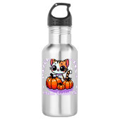 Patch purr-fect - kat pompoen patch waterfles  (Voorkant)