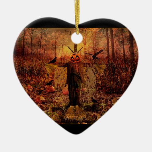 Patch Scarecrow Pumpkin Patch Heart Ornament (Voorkant)