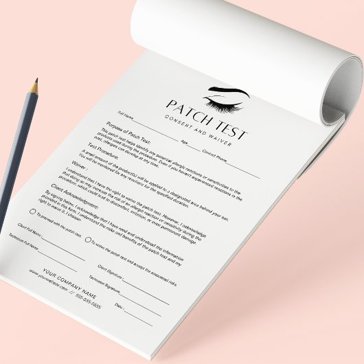 Patch Test Client Toestemming Formulier Waiver 40 Notitieblok