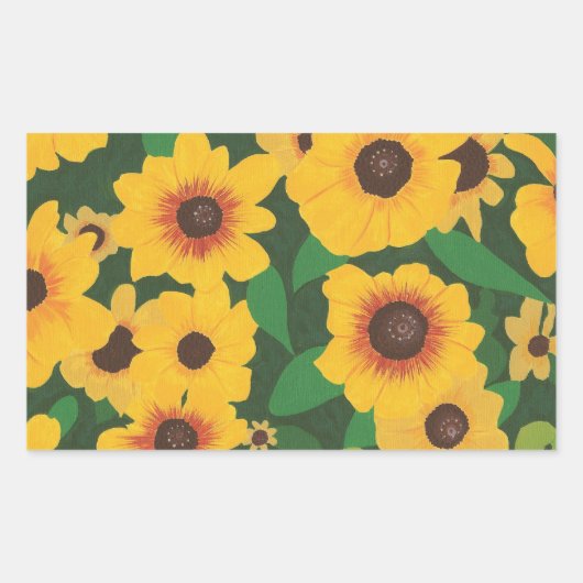 Patch van Gele Zonnebloemen Schilderen op stickers (Voorkant)