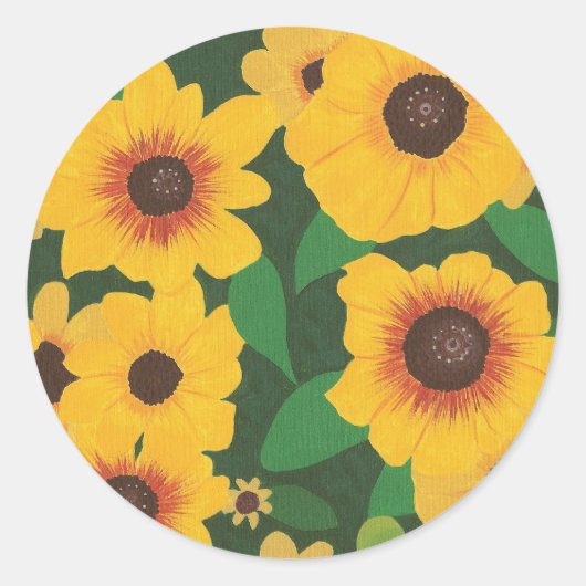 Patch van Gele Zonnebloemen Schilderen op stickers (Voorkant)