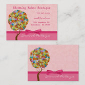 Patch Work Tree op roze Visitekaartjes (Voorkant / Achterkant)