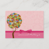 Patch Work Tree op roze Visitekaartjes (Achterkant)