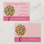 Patch Work Tree op roze Visitekaartjes (Voorkant / Achterkant)