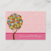 Patch Work Tree op roze Visitekaartjes (Achterkant)