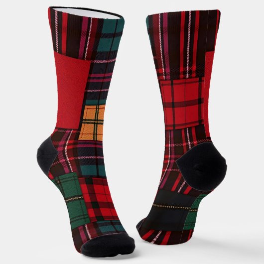 patched Plaid socks  Sokken (Gebogen)