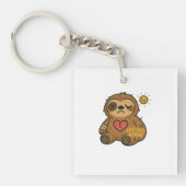 Patched Sloth Tee — Sad but Soft Sleutelhanger (voorkant)