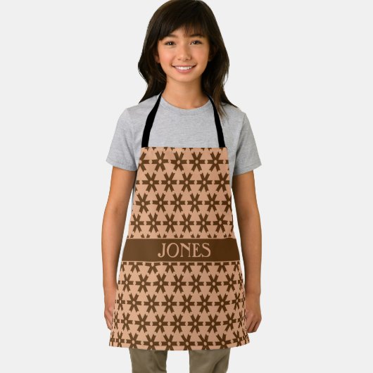 Patches Crème Bruin Minimaal Patroon Schort (Insitu)