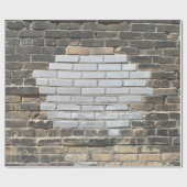 Patches Grey and White Brick Wall Cadeaupapier (Vlak)