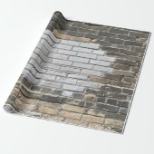 Patches Grey and White Brick Wall Cadeaupapier (Uitgerold)