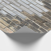 Patches Grey and White Brick Wall Cadeaupapier (Hoek)