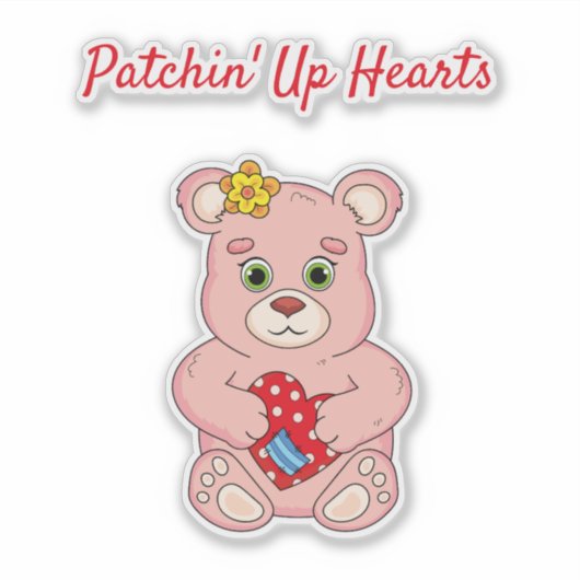Patchin' Up Hearts-Beer Sticker (Voorkant)