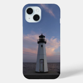Patchogue licht huis bij zonsondergang iPhone 15 case