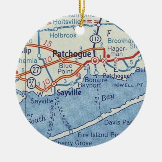 Patchogue  map keramisch ornament (Voorkant)