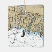 Patchogue NY Chart Keramisch Ornament (Links)