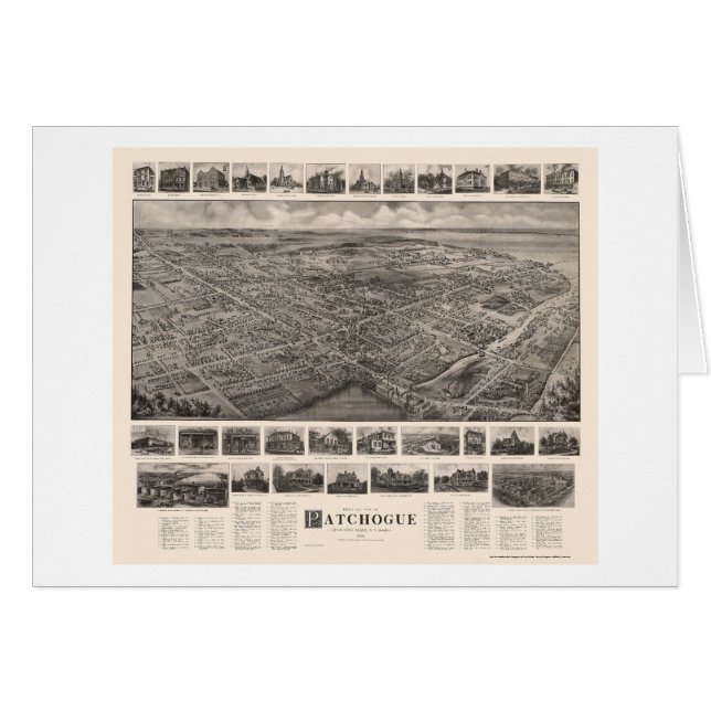 Patchogue, NY Panoramic Map - 1906 (Voorkant Horizontaal)
