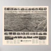 Patchogue, NY Panoramic Map - 1906 Poster (Voorkant)