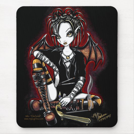 Patchouli Dark Faery Incense Fantasy Mousepad Muismat (Voorkant)