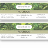 Patchouli Essentiële Oliën Geurstof Flesetiket Sticker (Voorkant)