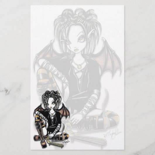 "Patchouli" Gothic Incense Fairy Art Stationery Briefpapier (Voorkant)