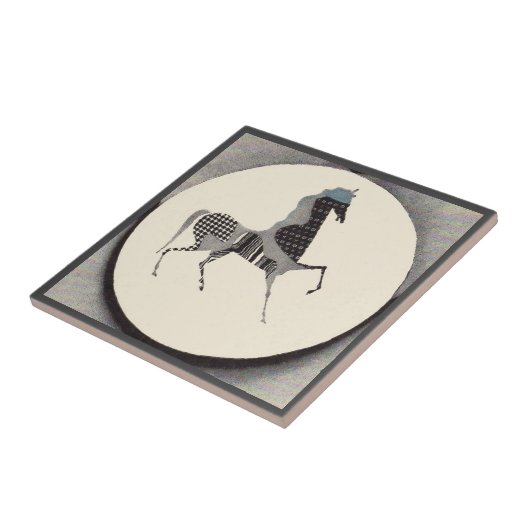 patchpaardendruk tegeltje (Zijkant)