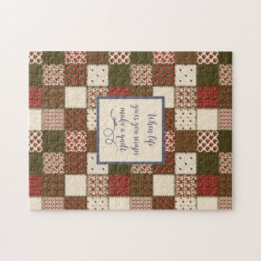 patchwerk Rustige Rood afdrukken Legpuzzel (Horizontaal)