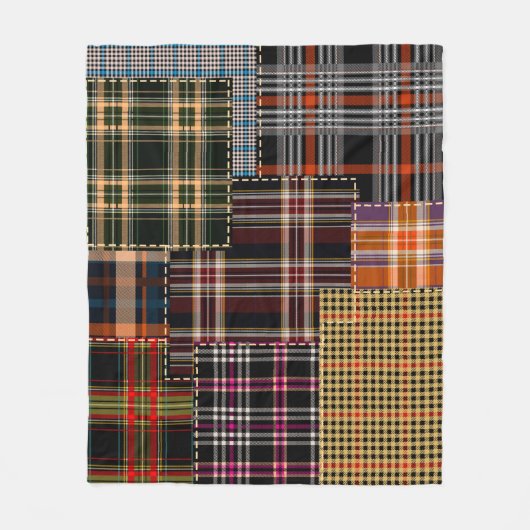 patchwerkpatronen, tartan-ontwerp, oppervlak fleece deken (Voorkant)