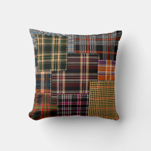 patchwerkpatronen, tartan-ontwerp, oppervlak kussen
