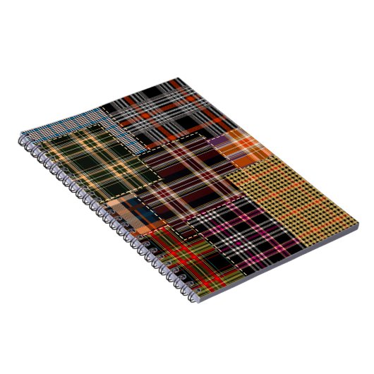 patchwerkpatronen, tartan-ontwerp, oppervlak notitieboek (Rechterzijde)