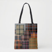 patchwerkpatronen, tartan-ontwerp, oppervlak tote bag (Voorkant)
