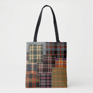 patchwerkpatronen, tartan-ontwerp, oppervlak  tote bag