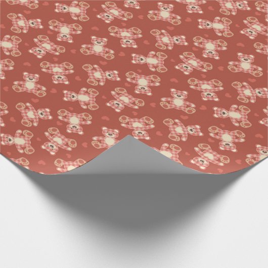 Patchwerkpatroon beer cadeaupapier (Hoek)