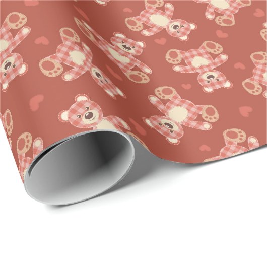 Patchwerkpatroon beer cadeaupapier (Rol Hoek)