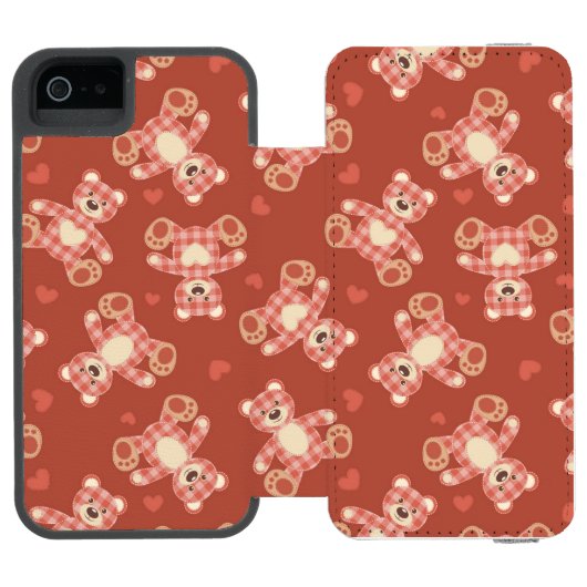 Patchwerkpatroon beer incipio iPhone portemonnee hoesje (Agenda Open)