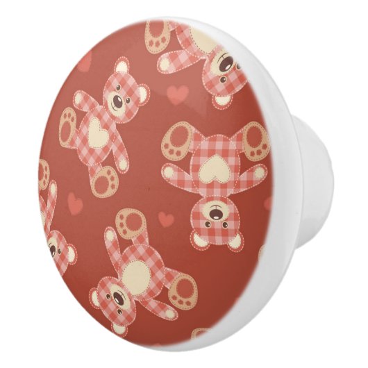 Patchwerkpatroon beer keramische knop (Rechts)